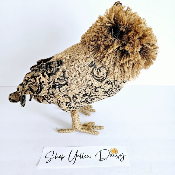 Farmhouse Cottage Decorative Burlap &‎ Sisal Owl Statue Handmade ~M196.1 - Picture 1 of 9